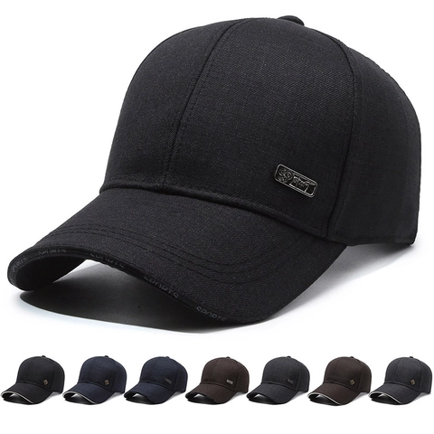 Cappello Da Baseball Uomo Cotone Twill Protezione Solare Esterno Pesca Sport Con Distintivo In Metallo Regolabile Visiera Curva
