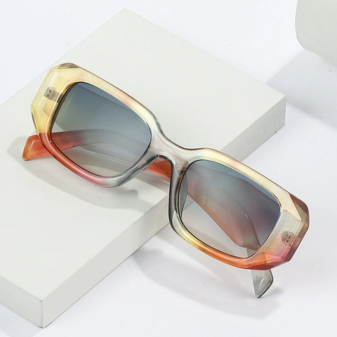 Retro Rectangular Sunglasses For Women Men Plastic Thick Square Frame UV400 Protection Fashion Y2K Ins Style Eyewear