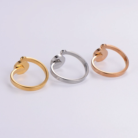 Anillo Ajustable Disco Números Romanos Acero Inoxidable Con Zirconia Esmalte Negro Moda Minimalista Para Mujeres