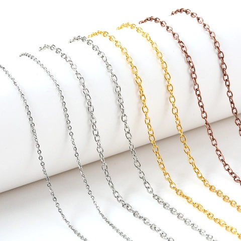 Chaînes De Collier En Acier Inoxydable Et Fer Avec Fermoirs Mousquetons Pour La Fabrication De Bijoux DIY Chaînes Minimalistes