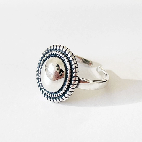 Retro Spiegeloberfläche 925 Sterling Silber Ring Minimalistische Geometrische Ovale Form Verstellbar Schmuck Für Damen