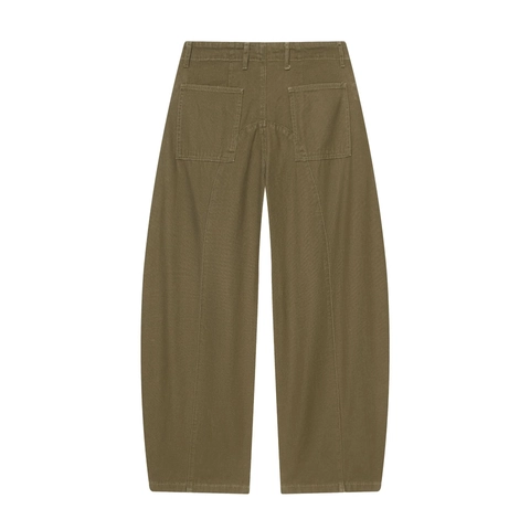 Pantaloni Cargo Da Donna Vita Alta Tasche Multiple Vestibilità Comoda Cotone Twill Gamba Dritta Streetwear Verde Oliva