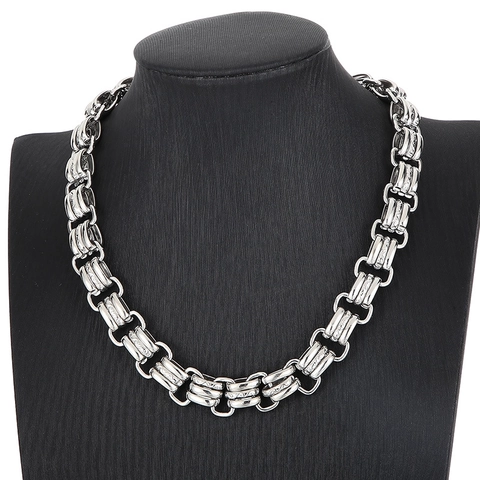 Collana A Catena Grossa In Acciaio Inossidabile Pesante Maglia Curb Hip Hop Punk Texture Ondulata Gioielli Per Uomo