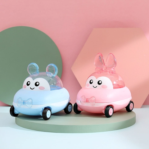 Contenedor Dulces Forma Coche Dibujos Animados Plástico Tapa Purpurina Transparente Para Baby Shower Cumpleaños Regalo