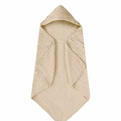 Baby Hooded Bath Towel Muslin Cotton Multi Layer Breathable Soft Swaddle Blanket For Infants Toddlers