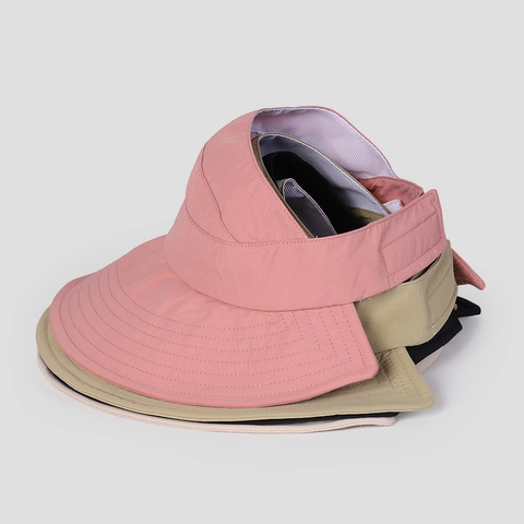 Japanese Style Simple Wide Brim Sun Visor Hat Women UV Protection Nylon Quick Dry Foldable Outdoor Beach Travel
