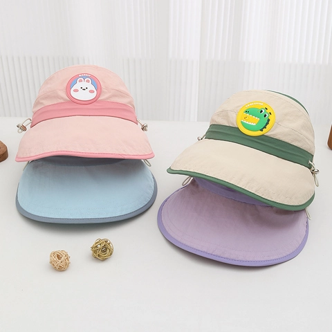 Visiera Parasole Bambini Cappello Animali Cartoni Animati Regolabile Poliestere Asciugatura Rapida Berretto Estate Ragazzi Ragazze