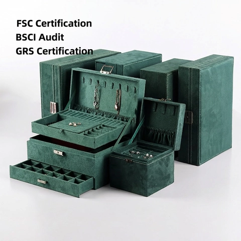 Velvet Jewelry Box Organizer Multi Layer Storage Case With Metal Lock For Ring Necklace Earring Watch