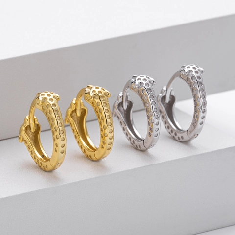 925 Sterling Silver Leopard Head Hoop Earrings Animal Textured Hoop Earrings For Women Luxury Jewelry Fashion Accessories Gift