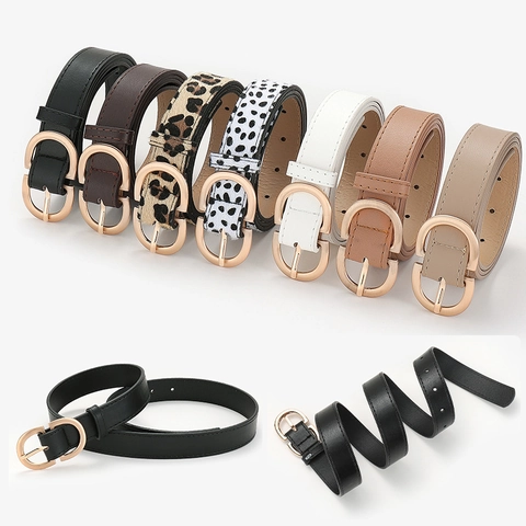 Damen Gürtel Aus PU Leder Schmale Mode Taillengürtel Mit Legierung Doppel D Schnalle Für Jeans Kleider Casual Accessoires