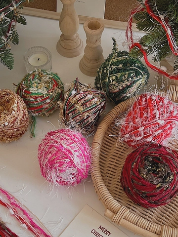 Christmas DIY Mixed Yarn Ribbon Metallic Thread Rope Maillard Style Xmas Tree Bow Decorations Floral Wrapping Material