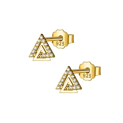 925 Sterlingsilber Ohrstecker-Stift Geometrische Dreieck V-Form Ohrstecker Kupfer Zirkonia Gold Silber Schmuck Für Damen