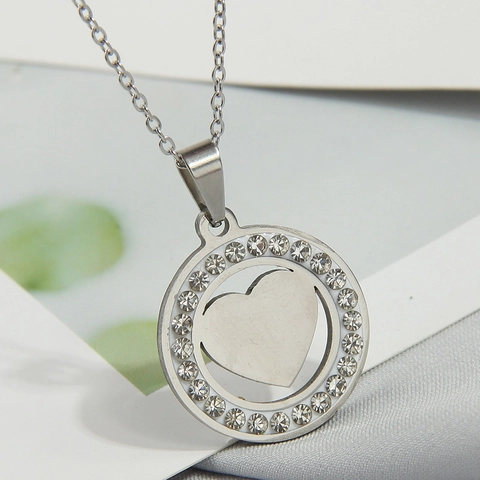 Collana Con Ciondolo In Acciaio Inossidabile Con Strass Conchiglia Albero Della Vita Teschio Cuore Croce Gufo Gioielli Moda