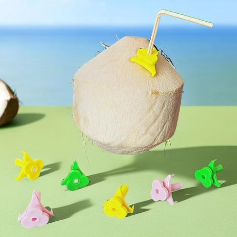 Coconut Opener Tool Plastic Manual Coconut Hole Drill Portable Flower Shape Reusable Fruit Opener Kitchen Accessory