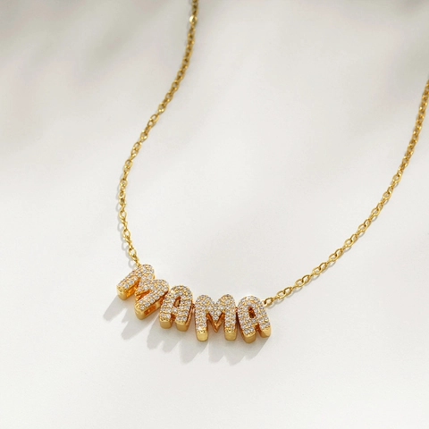 Collana Con Pendente Lettera Alfabeto Acciaio Inossidabile Zircone Placcato Oro 18K Catena Clavicola Gioielli Donna