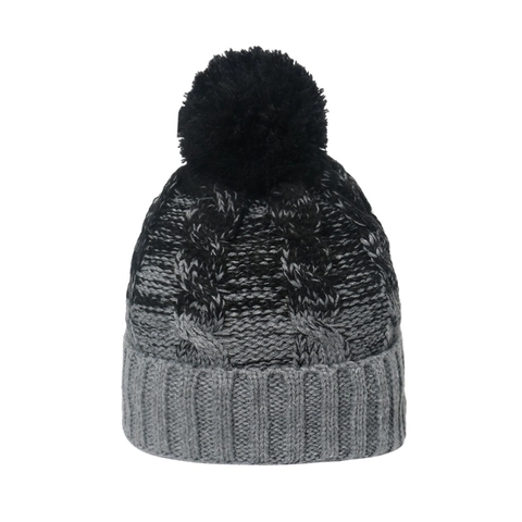 Berretto Beanie In Maglia A Trecce Ombre Da Donna Con Grande Pompon Foderato In Pile Caldo Cappello Invernale