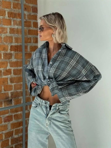 Dames Geruit Overhemd Oversized Lange Mouwen Katoen Polyester Mix Geruite Blouse Casual Vintage Button Down Top Jas