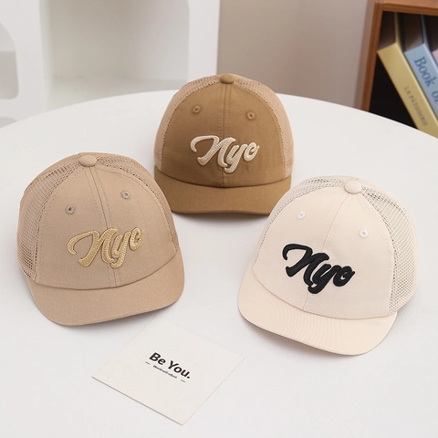 Cappellino Da Baseball In Rete Per Bambini Cotone Traspirante Estate Cappello Sole NYC Ricamo Regolabile Trucker Hat Per Ragazzi Ragazze