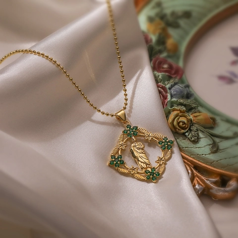 Collana Vintage Placcata Oro 18K Rame Religiosa Maria Sacerdote Ciondolo Per Donna Girocollo Geometrico Con Zirconia Gioielli