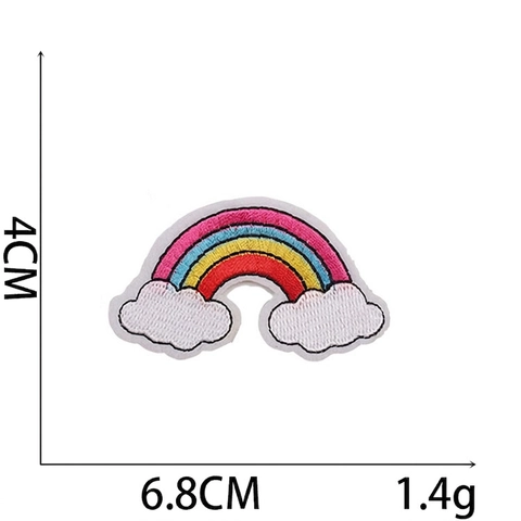 Rainbow Unicorn Star Embroidered Patches Sequin Iron On Polyester Heat Adhesive DIY Decoration For Clothing Backpack Cartoon Cute