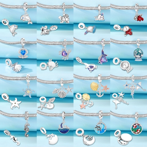Oceaan Thema Charms Hangers Koper Zirkonia Emaille DIY Armband Dolfijn Zeeschildpad Schelp Zeester Nautische Sieraden