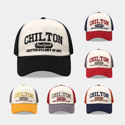 Gorra de Béisbol de Algodón Vintage Bloque de Color Para Hombre Mujer Bordado Letras Ajustable Ala Curva Protección Solar Al Aire Libre Deportiva