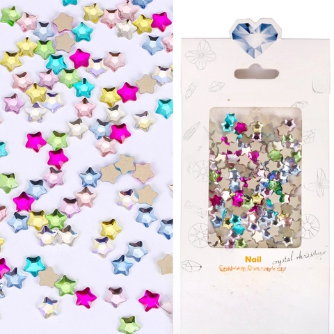 Forme Miste Strass Per Unghie Cristallo Di Vetro Retro Piatto Cuore Stella Luna Colorato Brillante Decorazioni Manicure DIY