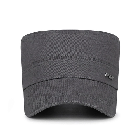 Casquette Cadet Homme Coton Twill Chapeau Plat Avec Etiquette Sport Metal Ajustable Style Militaire Decontracte