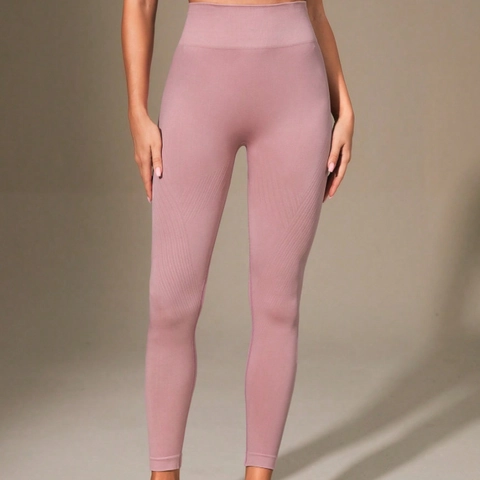 Seamless High Waist Yoga Pants Women Nylon Spandex Butt Lifting Tummy Control Ribbed Leggings Quick Dry Workout