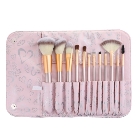 Pennelli Da Trucco Professionali Con Borsa Di Stoccaggio In PU Manico In Legno Fibra Sintetica Pelo Di Pony Strumenti Di Bellezza Cosmetica Per Principianti Portatili