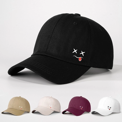 Lustige XX Augen Zunge Raus Stickerei Baseballkappe Verstellbarer Sonnenhut Atmungsaktives Polyester Lässig Streetwear