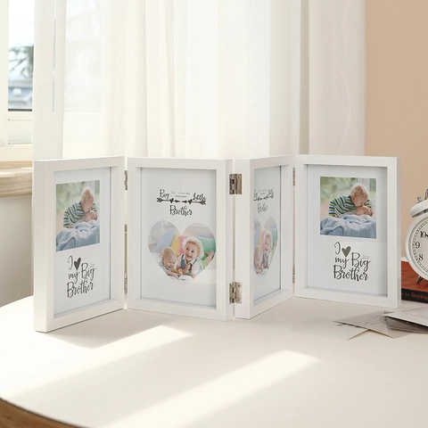 Cadre Photo Pliant Multi Ouverture Charnière Bois Porte Photo Présentation Bureau Décoration Maison Minimaliste Nordique Cadeau