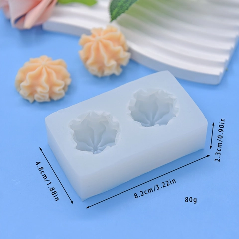 Silikon Blumen Kuchenform Dual Mulden Rüschenkugel DIY Fondant Backen Manuelle Seife Kerze Handwerk Dekorieren