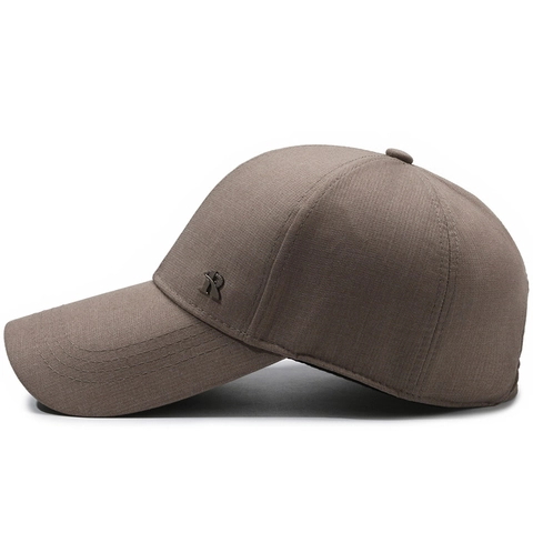 Casquette Baseball Coton Polyester Protection Solaire Respirante Réglable Lettre R Métal Chapeau Casual Hommes