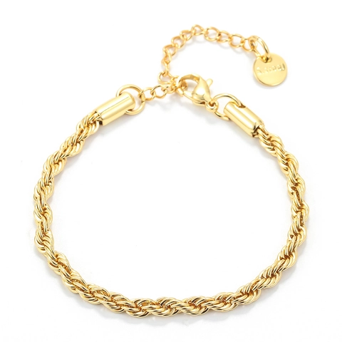 Bracciale A Catena In Acciaio Inossidabile Minimalista Con Maglie Torte Regolabile Per Uomini Donne Stile Hip Hop