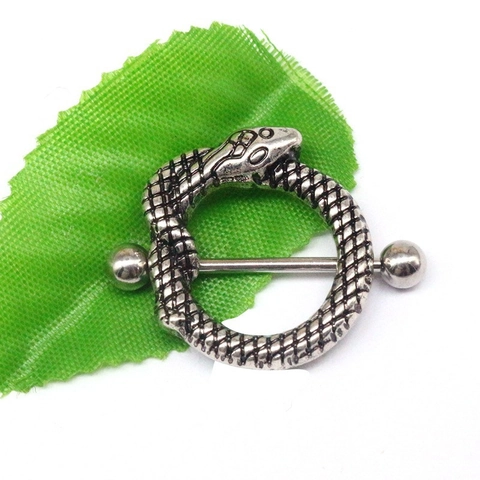Gothic Punk Nipple Ring Shield Body Jewelry For Women Zinc Alloy Heart Snake Moon Star Feather Pendant Barbell Piercing Jewelry