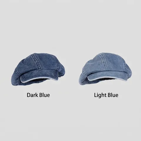 Gewassen Denim Newsboy Pet Retro Achthoekige Baker Boy Hoed Voor Dames Casual Vintage Verstelbare Katoenen Schilderspet