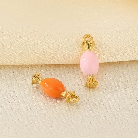 Ciondoli A Forma Di Caramella In Acciaio Inossidabile Smalto Per Creazione Gioielli Fai Da Te Bracciale Collana