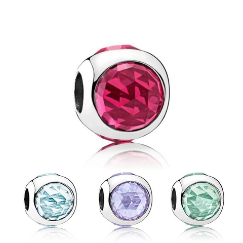 Sparkling Colorful Faceted Crystal Charm Beads Alloy Large Hole European Spacer For DIY Bracelet Jewelry Making Women