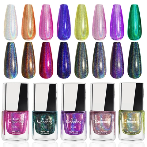 Holographic Laser Nail Polish Aurora Rainbow Glitter Professional Salon Healthy Long Lasting Manicure Art