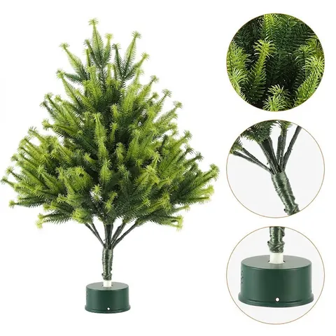 Mini Sapin De Noël Artificiel Décoration De Pin Vert Pour Bureau Avec Base En Plastique Et Style Nordique Pour Maison