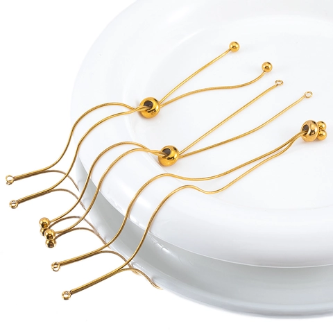 Cadenas Extensión Pulsera Deslizantes Ajustables Acero Inoxidable Cadena Serpiente Conector Fabricación Joyería DIY