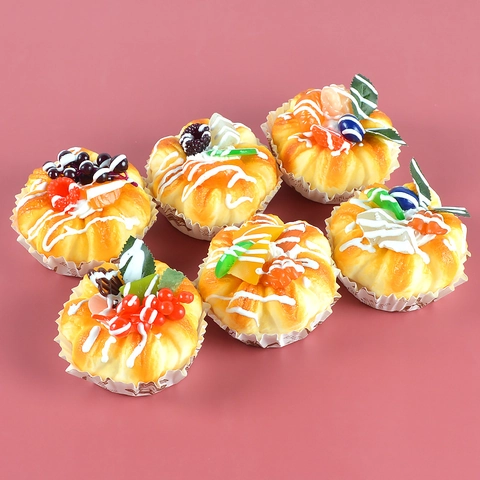 Artificial Bread Cake Models Simulation Fruit Dessert PU Realistic Food Photography Props Home Decor