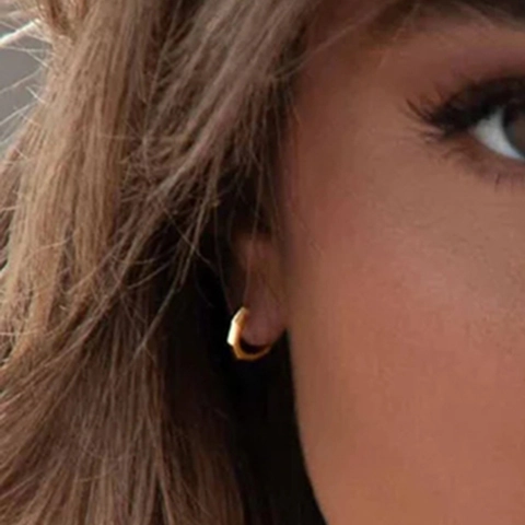 925 Sterling Silver Faceted Geometric Hoop Earrings For Women Minimalist Small Huggie Earrings Gold Silver Plated Fashion Jewelry
