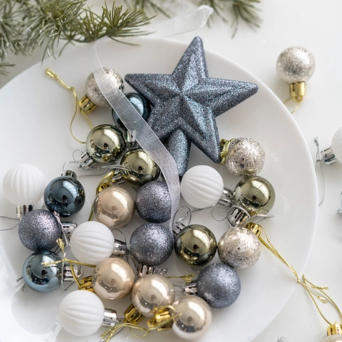 Kerstballen Kunststof Blauw Wit Champagne Goud Glitter Mat Glanzend Kerstboomversiering Hangende Decoratie Feest Home Decor
