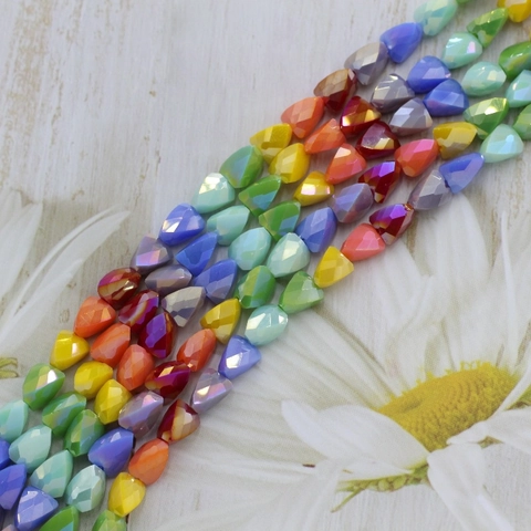 Perline In Vetro Di Cristallo Sfaccettate Colorate Arcobaleno Per Creazione Di Gioielli Fai Da Te Bracciale Collana