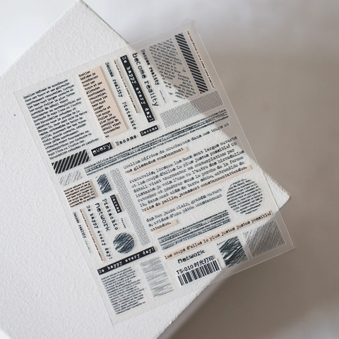 5D Selbstklebende Nagelsticker Vintage Typografie Französisch Englisch Schriftzug Transparente PET Abziehbilder Für Maniküre