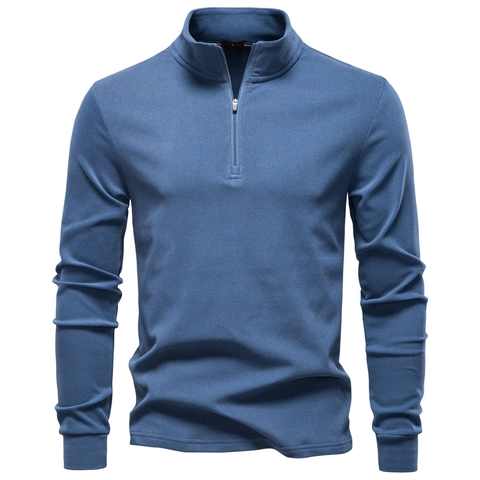 Sudadera Para Hombre Cuello Alto Media Cremallera Manga Larga Térmica Forro Polar Poliéster Informal Holgada Invierno