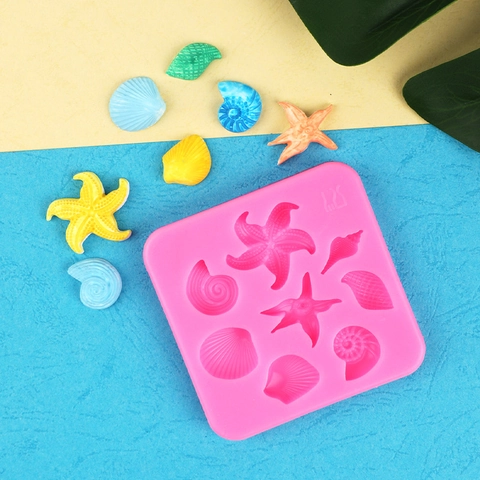 Stampo In Silicone Creature Marine Stella Marina Conchiglia Per Decorazione Torte Fondant Resina Gioielli Argilla DIY