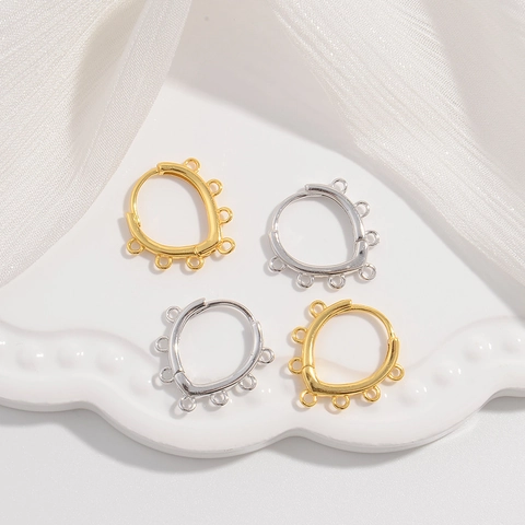 S925 Sterling Silver Teardrop Earring Hoops With Multi-loop For DIY Handmade Jewelry Making Findings Water Drop Ear Clasps